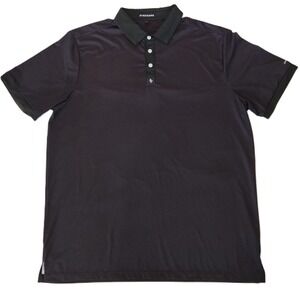 Byrdgang Mens SIze Large Two Tone Black Short Sleeve Golf Polo Shirt